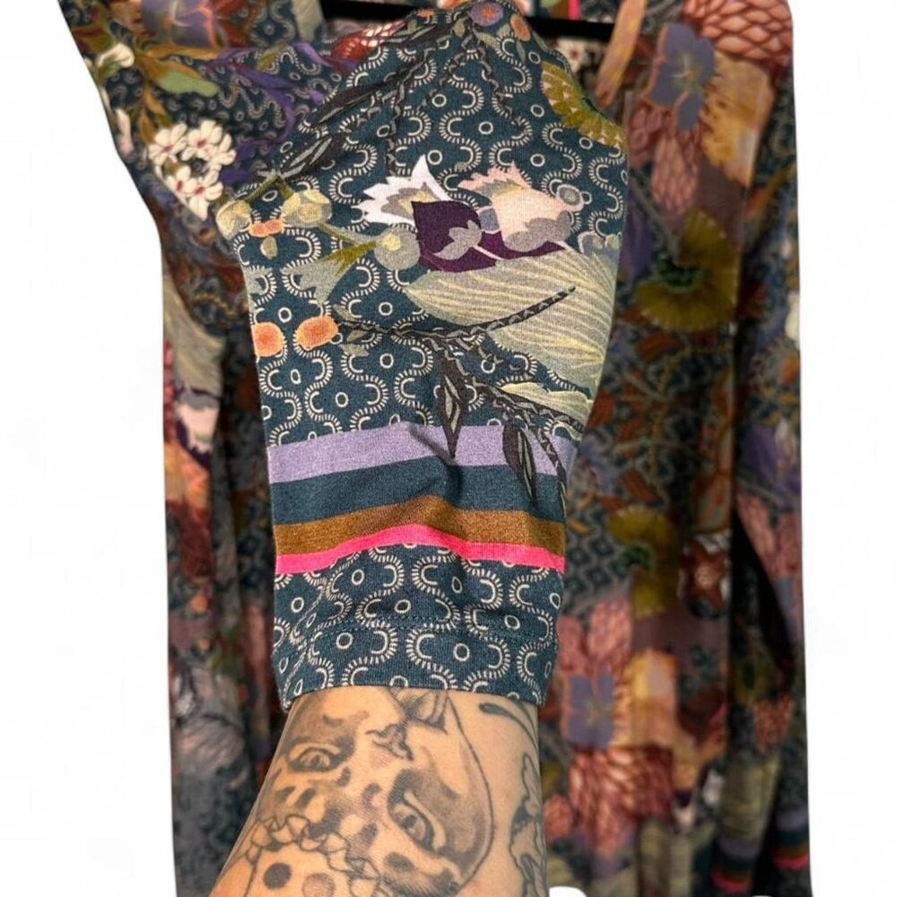 Johnny Was Aran Favorite Long Sleeve V-Neck Boho Floral Blouse New with Tags - Picture 3 of 8